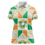 Ivory Coast Christmas Women Polo Shirt Patchwork Style