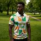 Ivory Coast Christmas Zipper Polo Shirt Patchwork Style