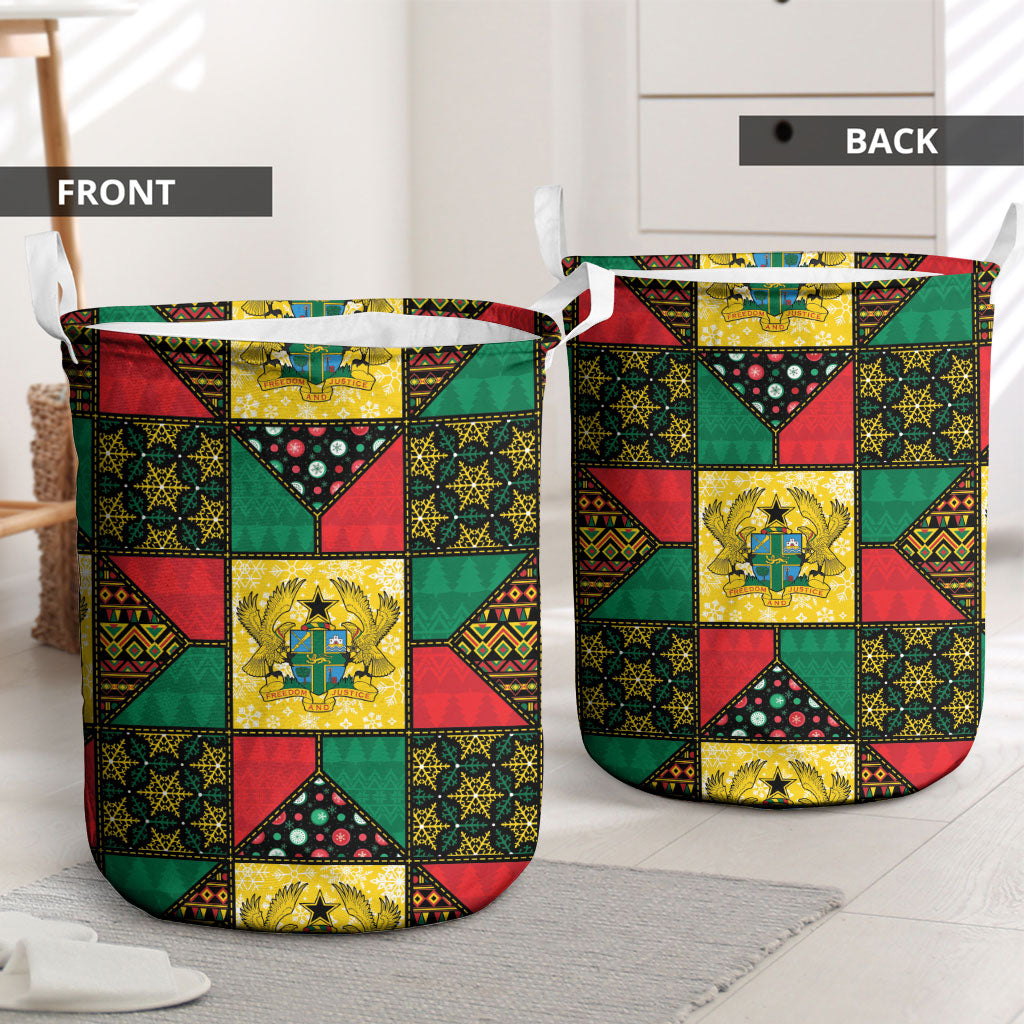 Ghana Christmas Laundry Basket Patchwork Style