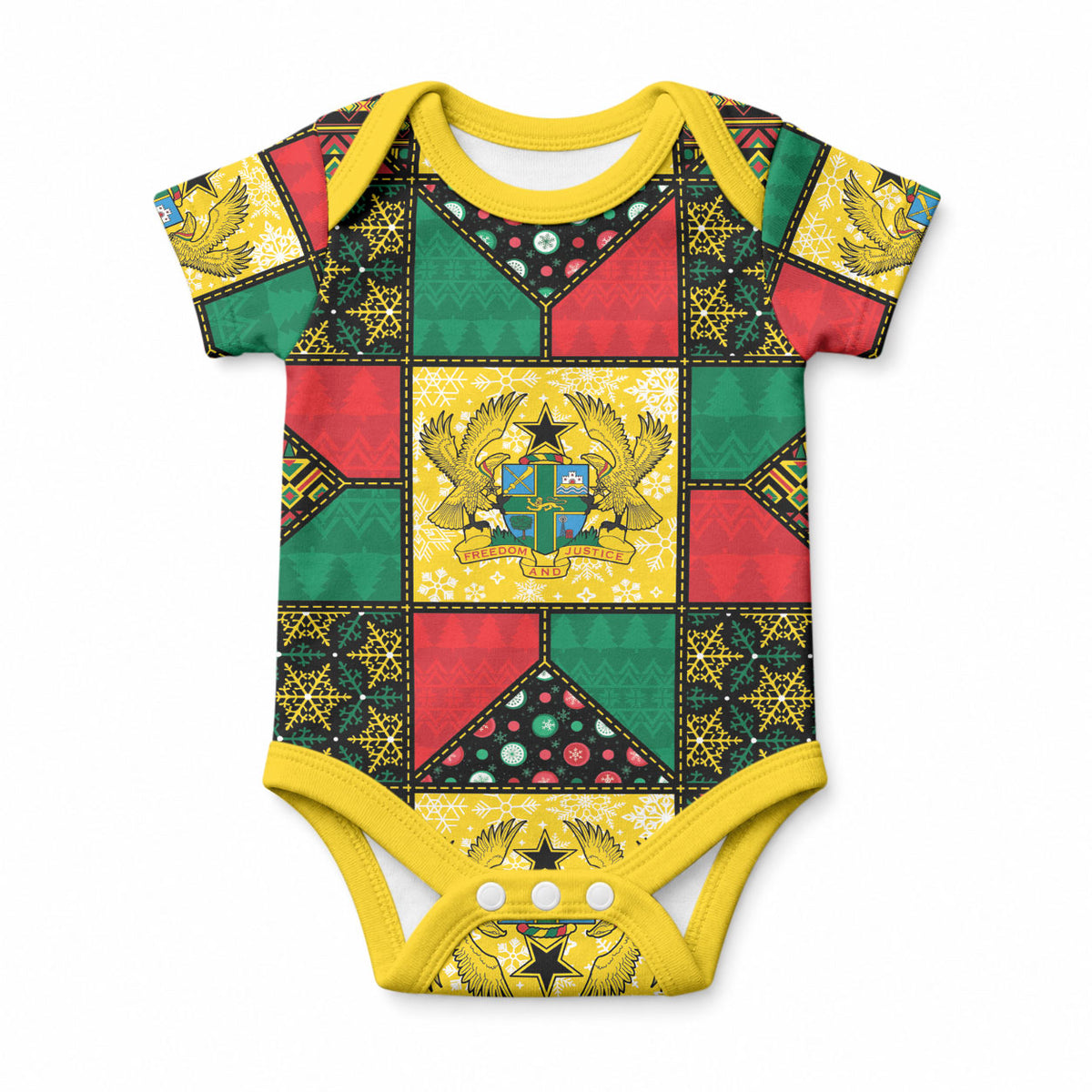Ghana Christmas Baby Onesie Patchwork Style