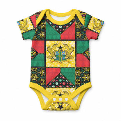 Ghana Christmas Baby Onesie Patchwork Style