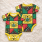 Ghana Christmas Baby Onesie Patchwork Style