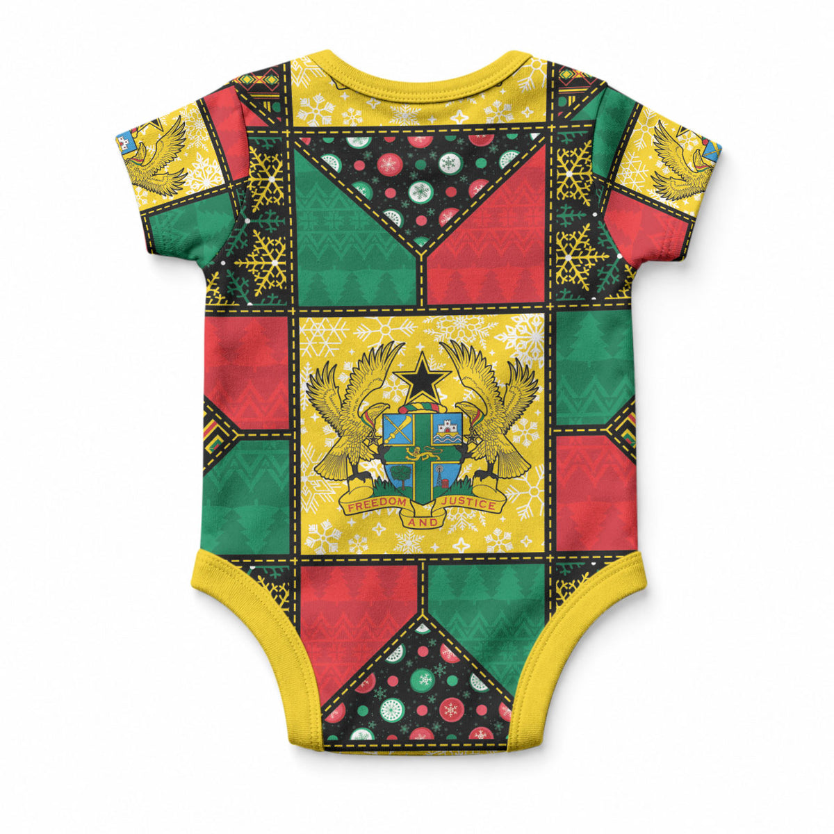 Ghana Christmas Baby Onesie Patchwork Style