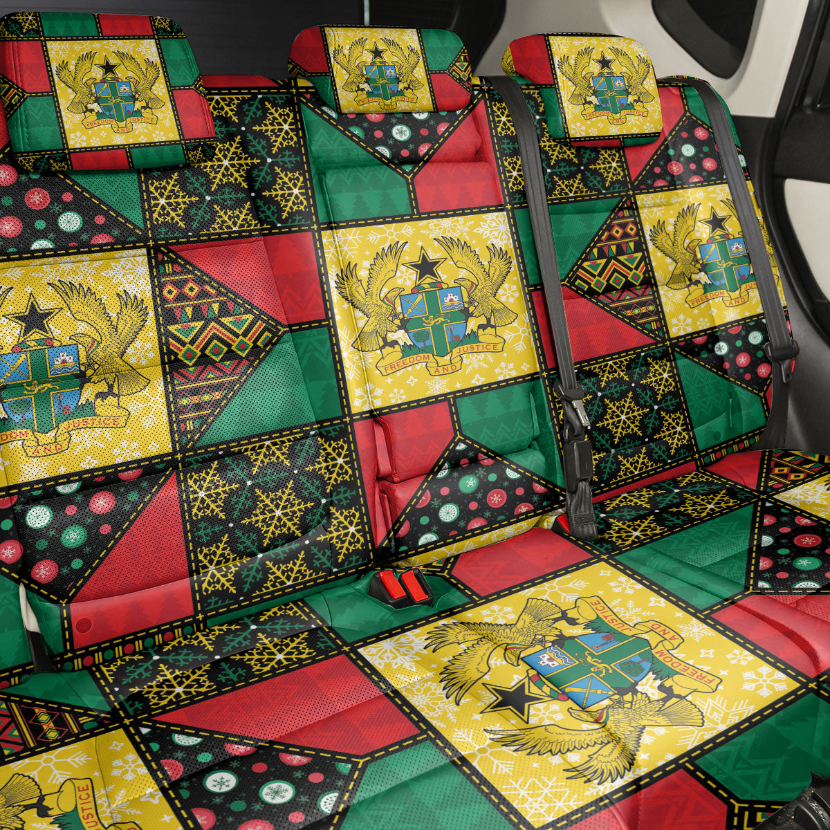 Ghana Christmas Back Car Seat Cover Patchwork Style