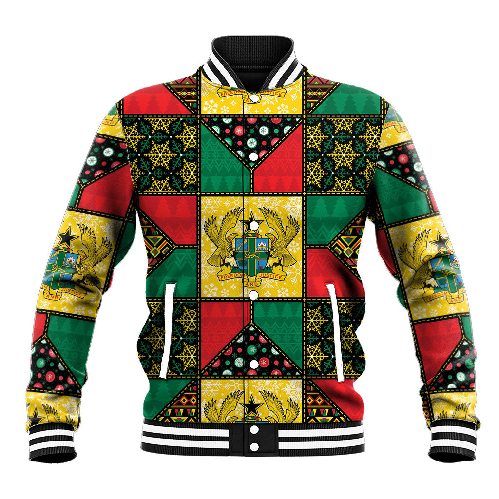 Ghana Christmas Baseball Jacket Patchwork Style