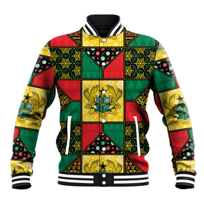 Ghana Christmas Baseball Jacket Patchwork Style