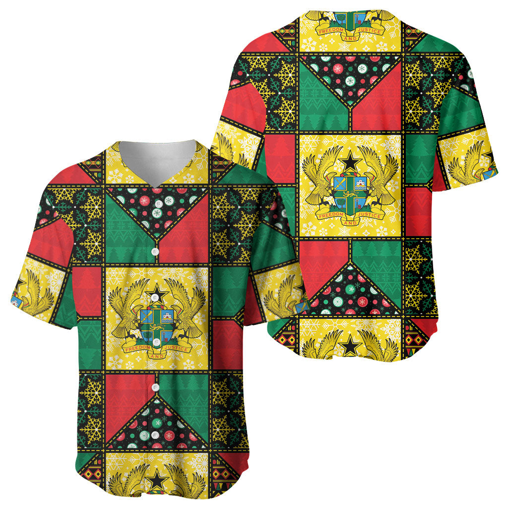 Ghana Christmas Baseball Jersey Patchwork Style