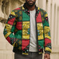 Ghana Christmas Bomber Puffer Jacket Patchwork Style