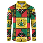 Ghana Christmas Button Sweatshirt Patchwork Style