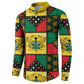 Ghana Christmas Button Sweatshirt Patchwork Style
