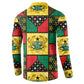 Ghana Christmas Button Sweatshirt Patchwork Style