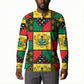 Ghana Christmas Button Sweatshirt Patchwork Style