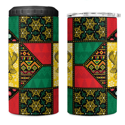 Ghana Christmas 4 in 1 Can Cooler Tumbler Patchwork Style