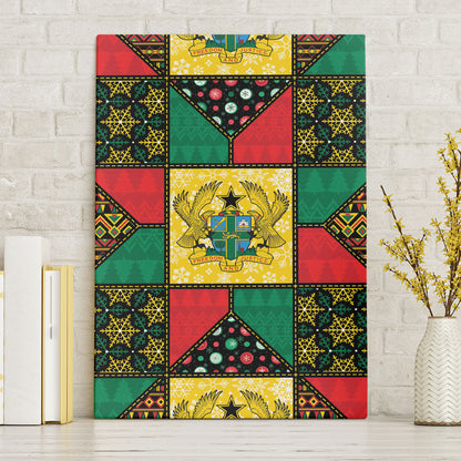 Ghana Christmas Canvas Wall Art Patchwork Style
