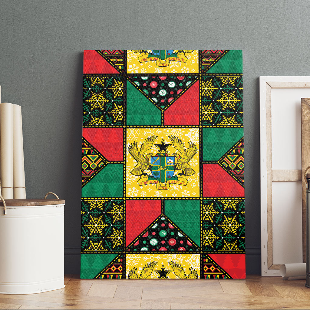 Ghana Christmas Canvas Wall Art Patchwork Style