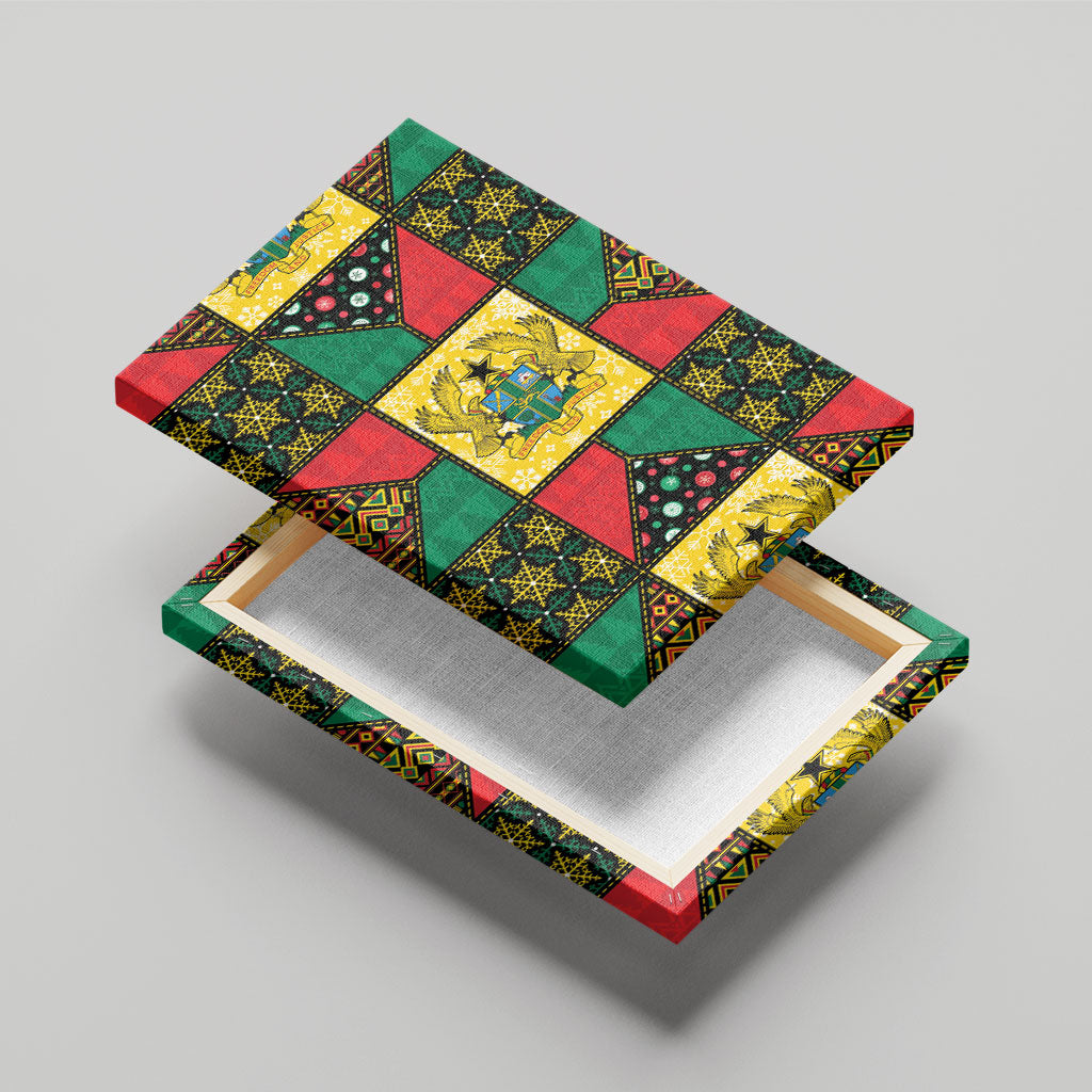 Ghana Christmas Canvas Wall Art Patchwork Style