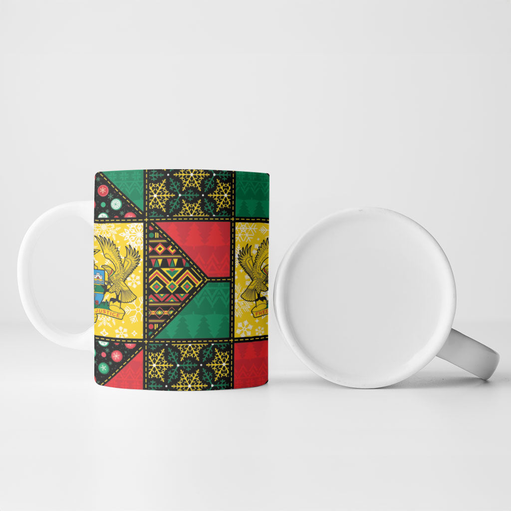Ghana Christmas Ceramic Mug Patchwork Style