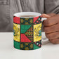 Ghana Christmas Ceramic Mug Patchwork Style