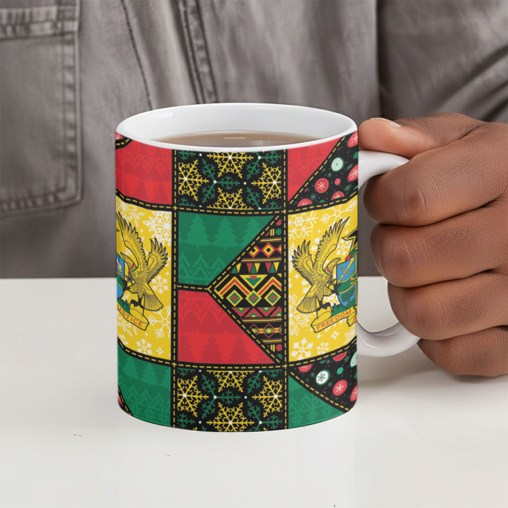 Ghana Christmas Ceramic Mug Patchwork Style
