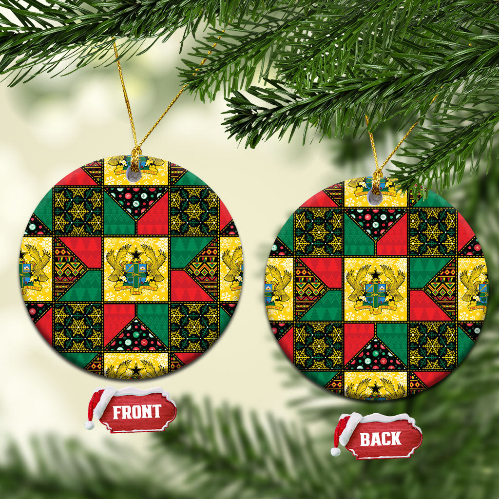 Ghana Christmas Ceramic Ornament Patchwork Style