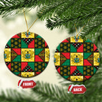 Ghana Christmas Ceramic Ornament Patchwork Style