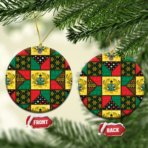Ghana Christmas Ceramic Ornament Patchwork Style