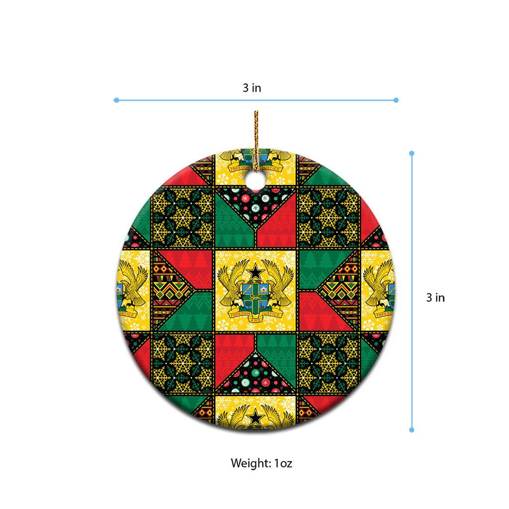 Ghana Christmas Ceramic Ornament Patchwork Style