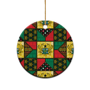 Ghana Christmas Ceramic Ornament Patchwork Style