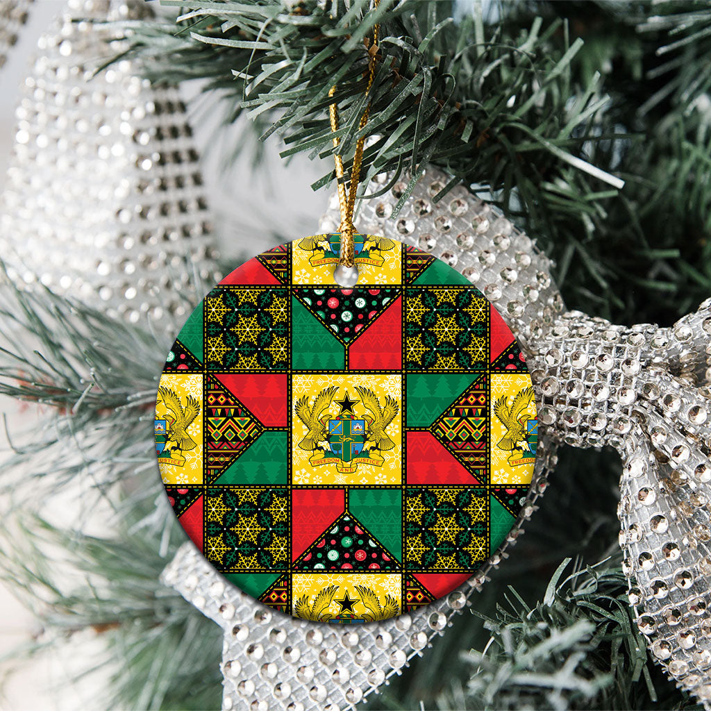 Ghana Christmas Ceramic Ornament Patchwork Style