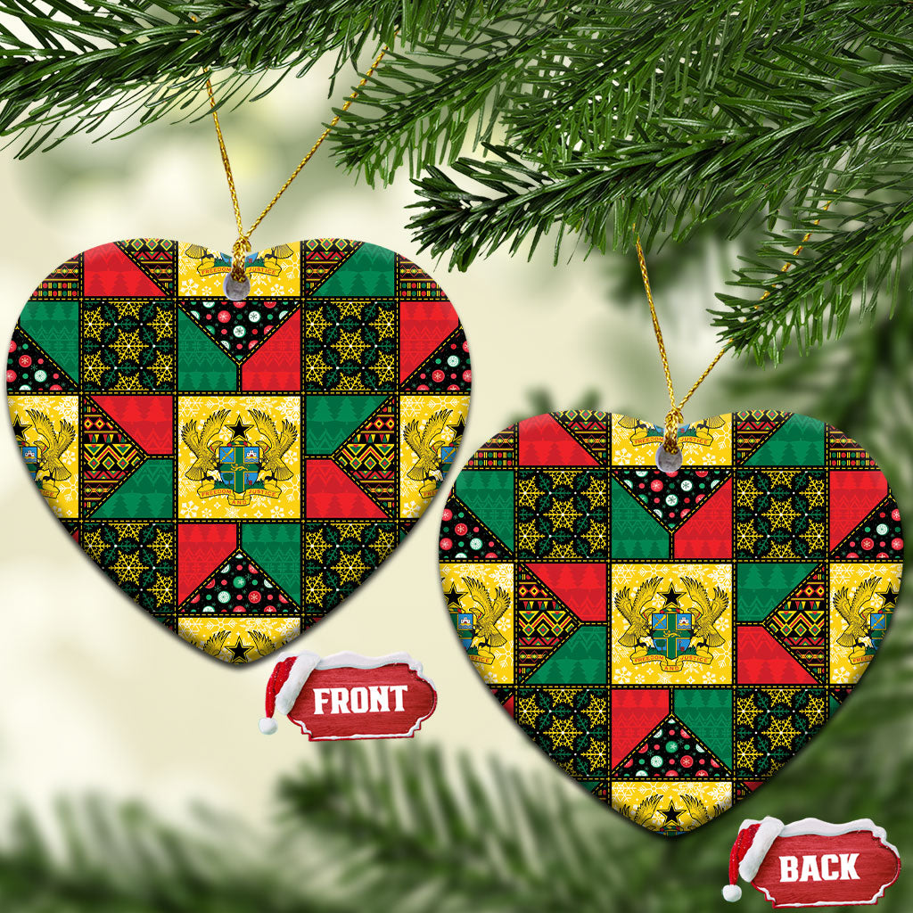 Ghana Christmas Ceramic Ornament Patchwork Style