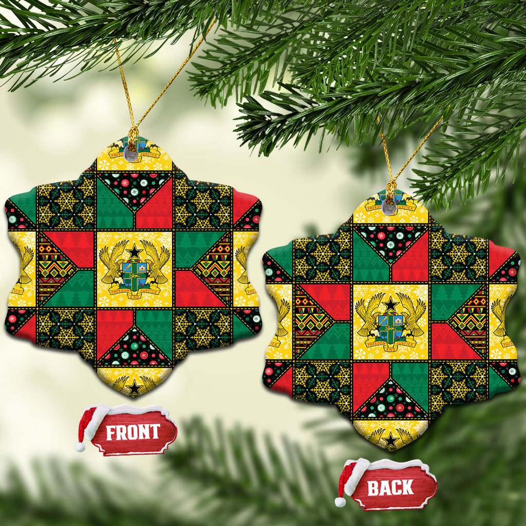 Ghana Christmas Ceramic Ornament Patchwork Style