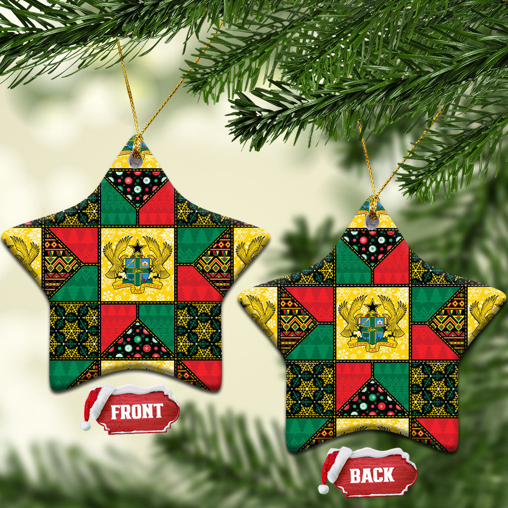 Ghana Christmas Ceramic Ornament Patchwork Style