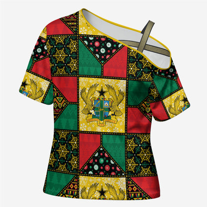 Ghana Christmas Cross Shoulder Shirt Patchwork Style