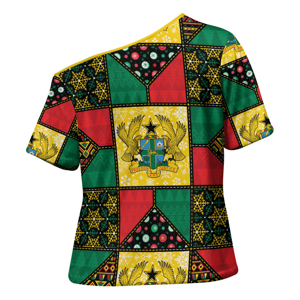 Ghana Christmas Cross Shoulder Shirt Patchwork Style