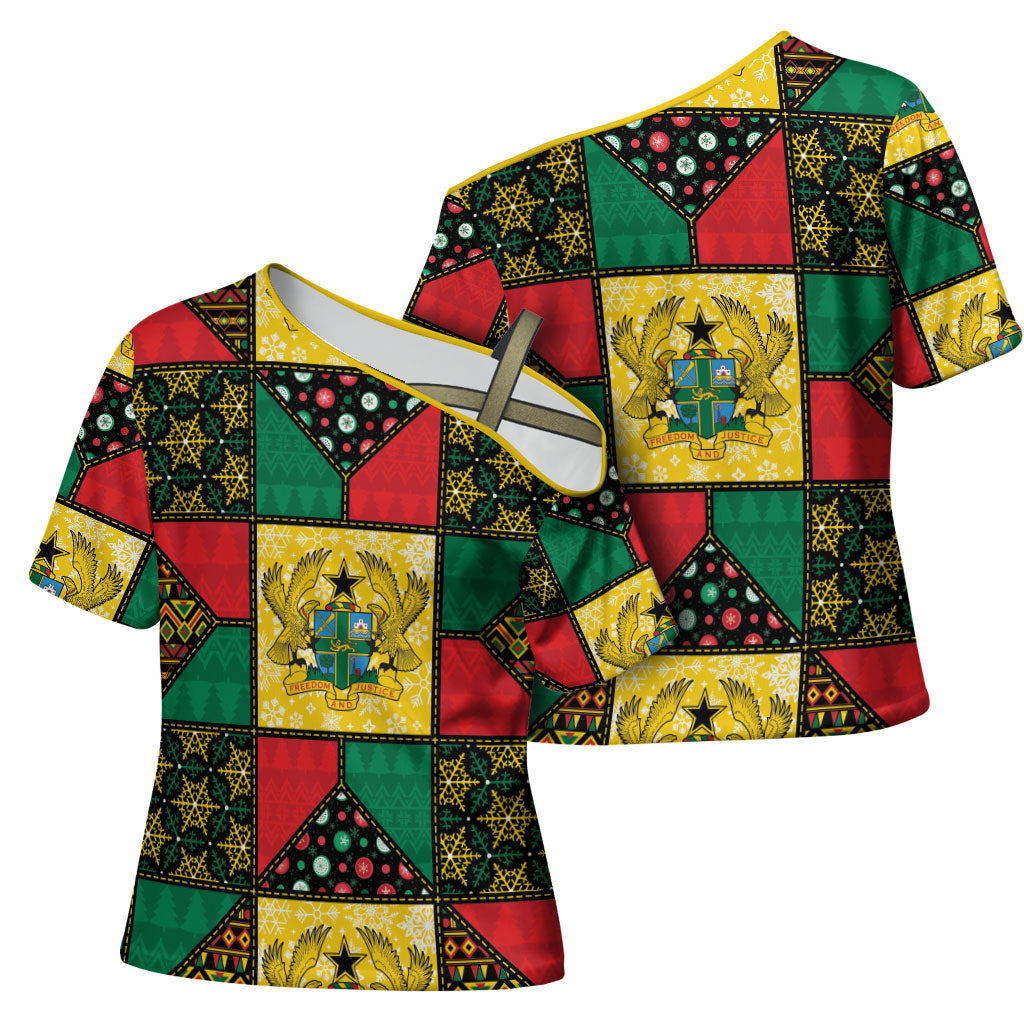 Ghana Christmas Cross Shoulder Shirt Patchwork Style
