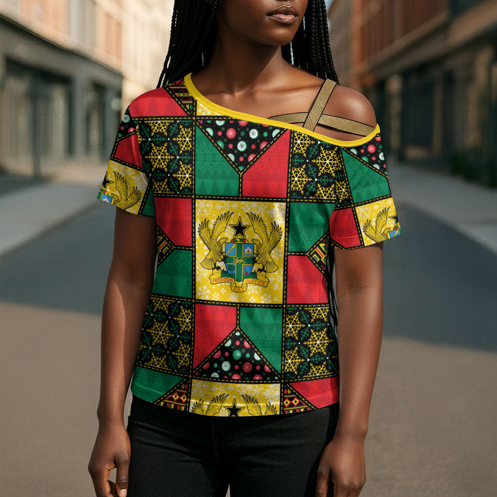 Ghana Christmas Cross Shoulder Shirt Patchwork Style