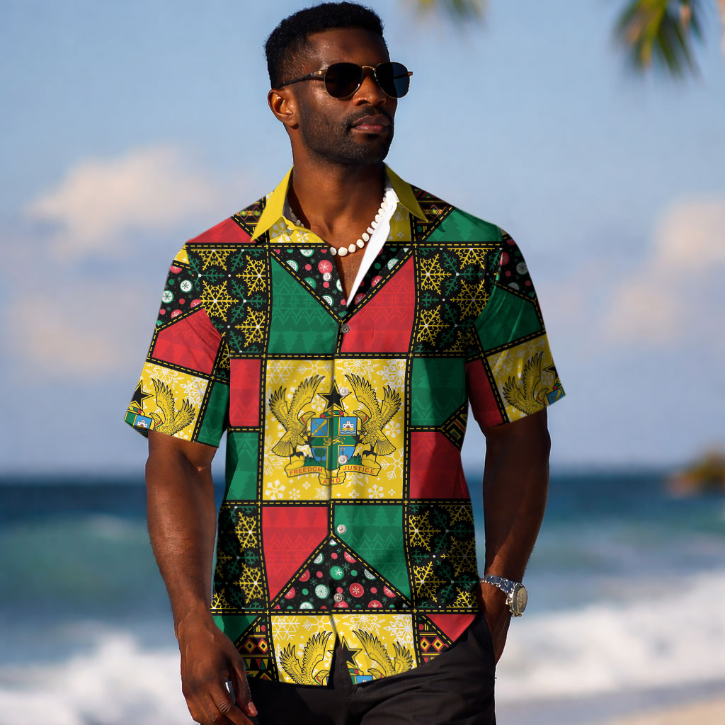 Ghana Christmas Hawaiian Shirt Patchwork Style