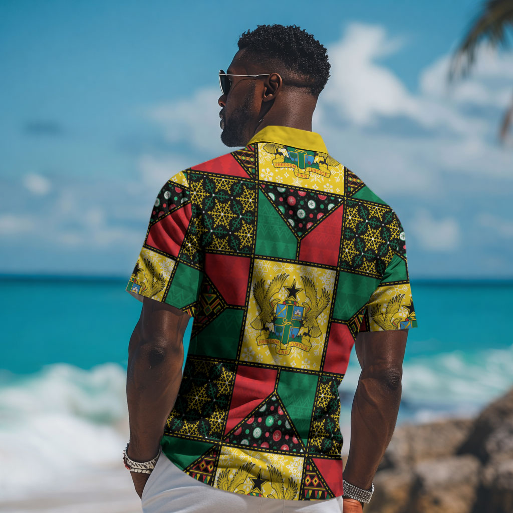 Ghana Christmas Hawaiian Shirt Patchwork Style