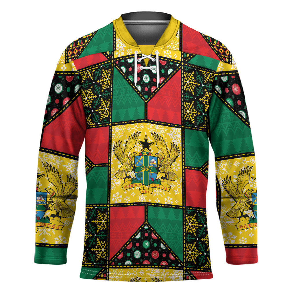 Ghana Christmas Hockey Jersey Patchwork Style