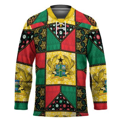Ghana Christmas Hockey Jersey Patchwork Style