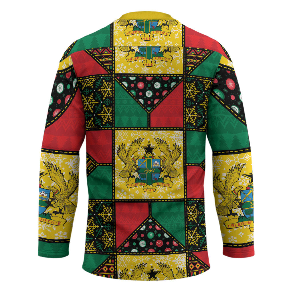Ghana Christmas Hockey Jersey Patchwork Style