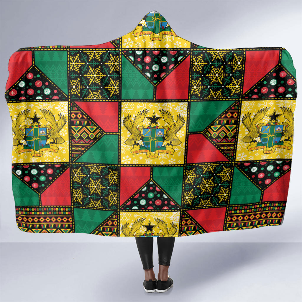 Ghana Christmas Hooded Blanket Patchwork Style