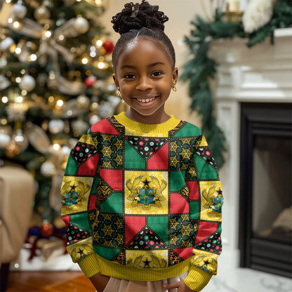 Ghana Christmas Kid Ugly Christmas Sweater Patchwork Style