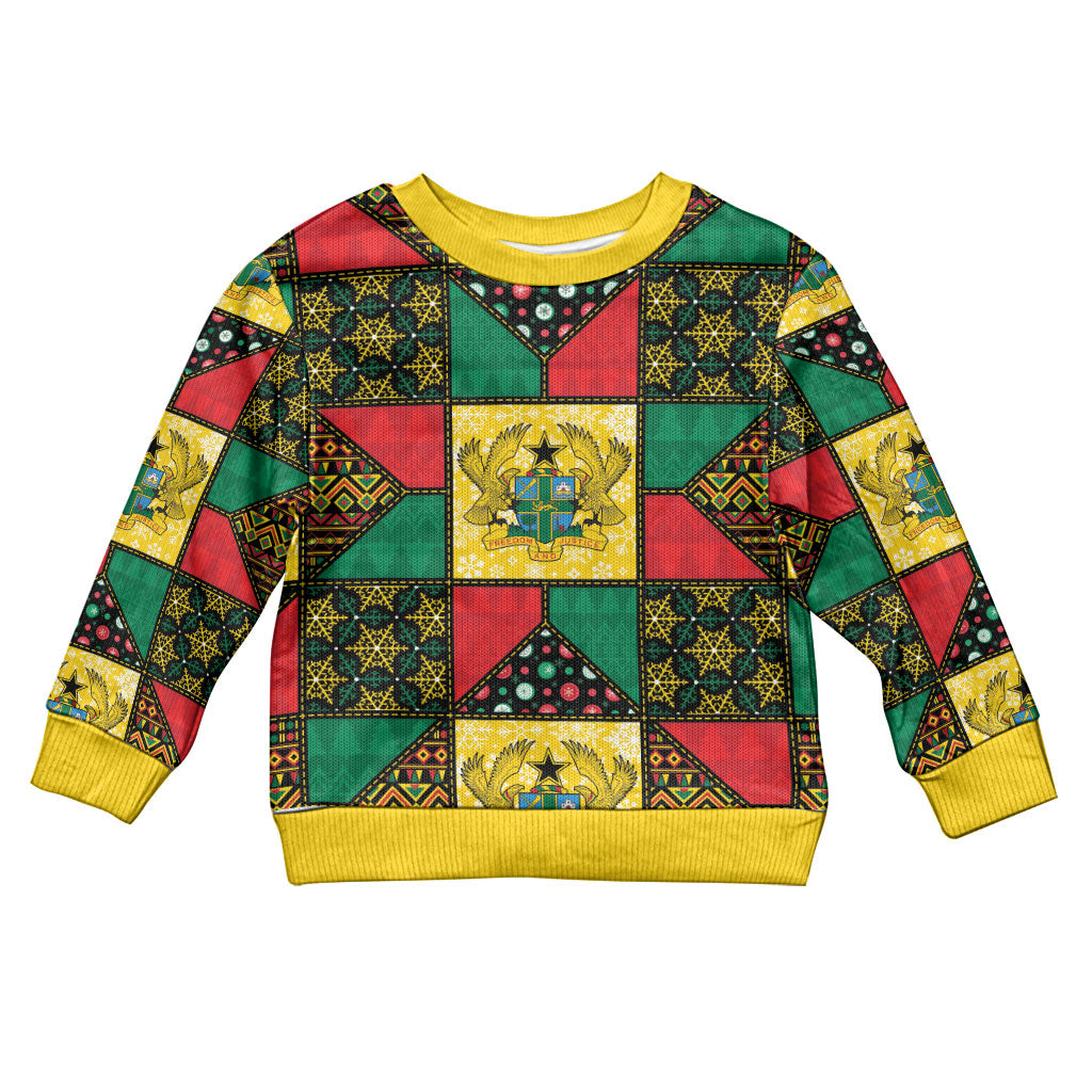 Ghana Christmas Kid Ugly Christmas Sweater Patchwork Style