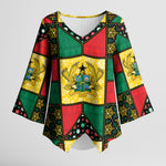 Ghana Christmas Kimono Sleeve Blouse Patchwork Style