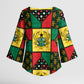 Ghana Christmas Kimono Sleeve Blouse Patchwork Style