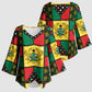 Ghana Christmas Kimono Sleeve Blouse Patchwork Style