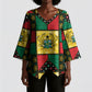 Ghana Christmas Kimono Sleeve Blouse Patchwork Style