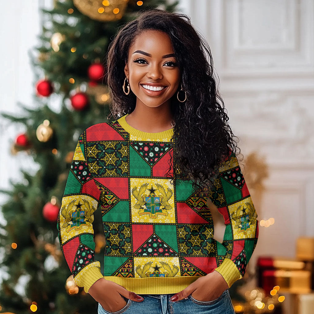 Ghana Christmas Ugly Christmas Sweater Patchwork Style