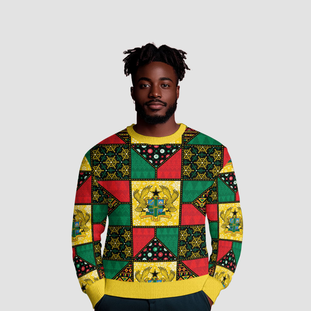 Ghana Christmas Ugly Christmas Sweater Patchwork Style